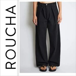 ROUCHA Diana Pleated wide leg denim size B medium size 6-8 US
